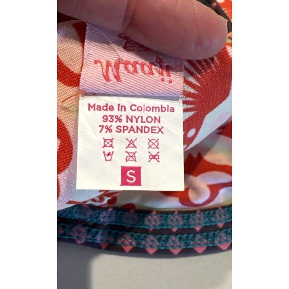 Maaji Size Small Triangle Bikini Top Colorful Floral Print Swim Artsy Tie Back - Picture 9 of 9